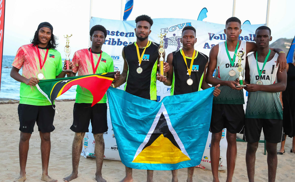 St. Lucia reigns as ECVA U19 male Beach Volleyball Champs
