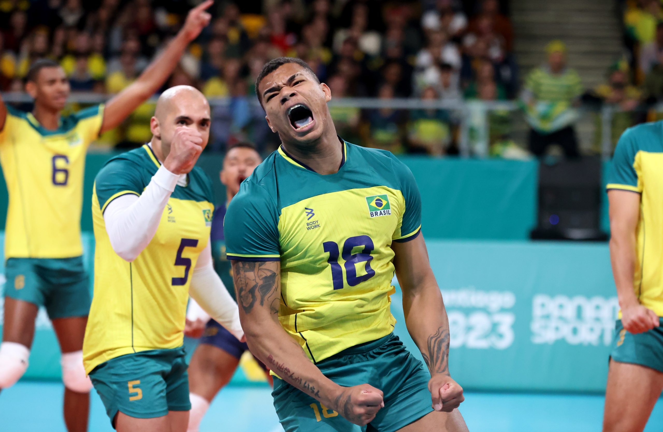 Brazil beats Colombia in Men’s Volleyball opener at Santiago 2023