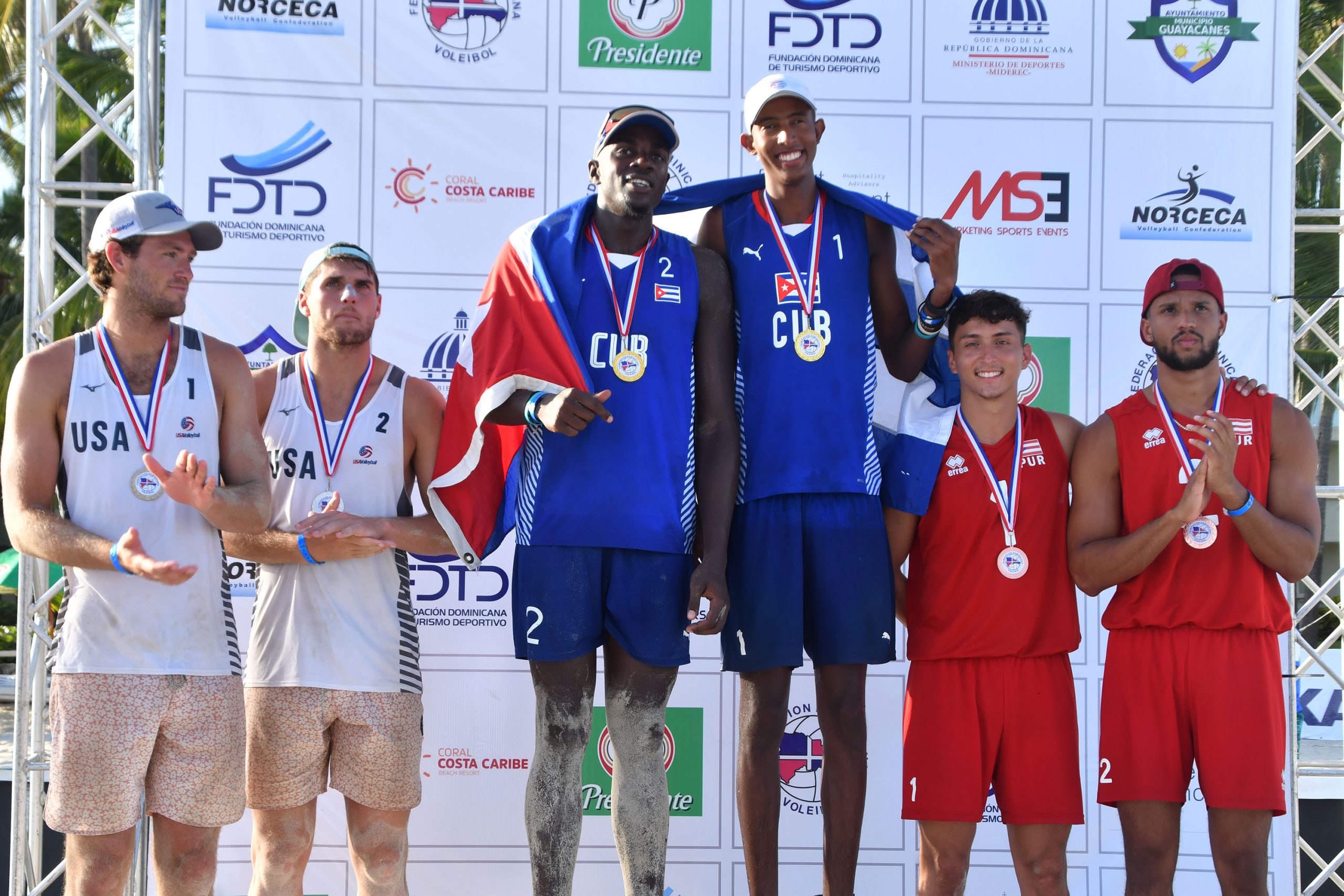 Cuba Men Win Gold in 3rd stage of the NORCECA Beach Tour in Juan Dolio