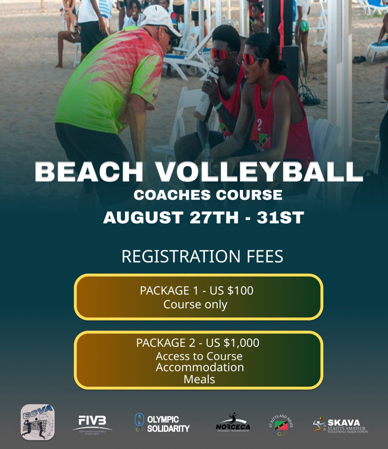 Vb Coach ECVA and SKAVA will host a Beach Volleyball Coaches Course – NORCECA