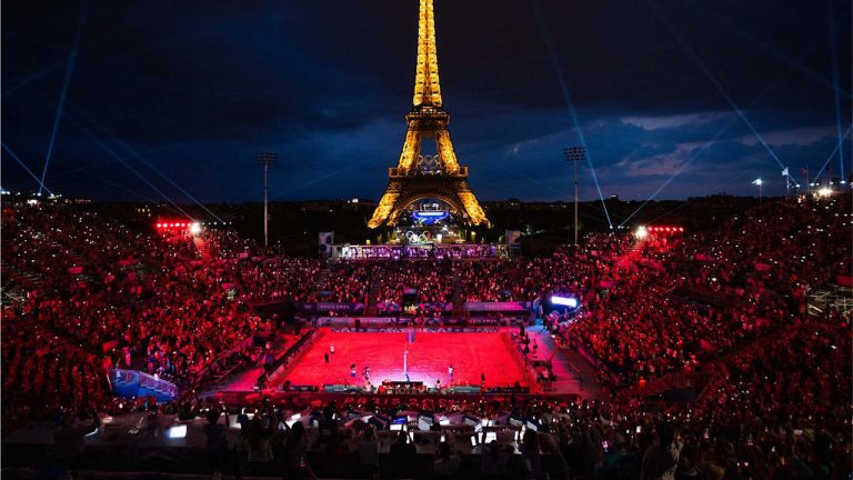 Magical, Marvellous, Magnifique: Eiffel Tower lights up beach volleyball venue on Olympic nights