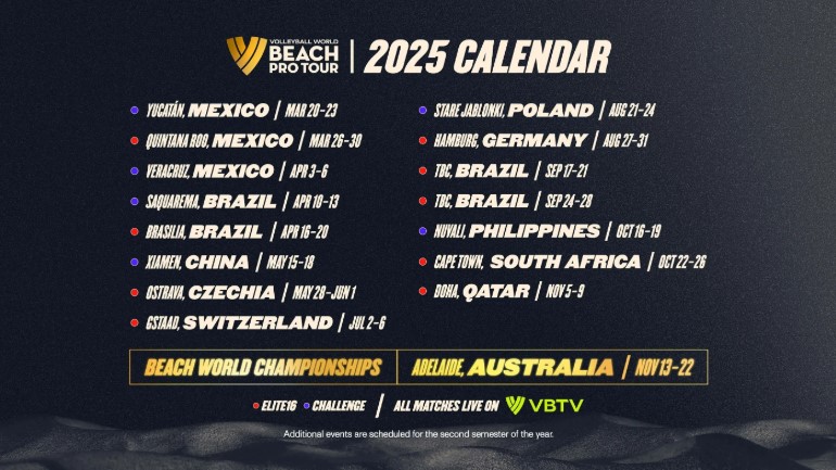 Schedule announced for highly anticipated Beach Pro Tour 2025