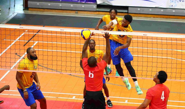 St. Vincent Downs Defending Champions Antigua on Day 2 of ECVA Senior Volleyball Championship